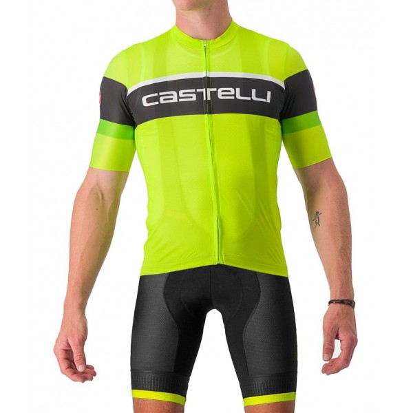 SCORPIONE 3+COMPETIZIONE KIT Radsport-Set (Kurzarmtrikot+Trägerhose) neon-gelbgrün/schwarz