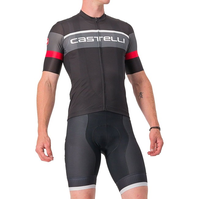 SCORPIONE 3+COMPETIZIONE KIT Radsport-Set (Kurzarmtrikot+Trägerhose) schwarz/grau SCORPIONE 3+COMPETIZIONE KIT Radsport-Set (Kurzarmtrikot+Trägerhose) schwarz/grau