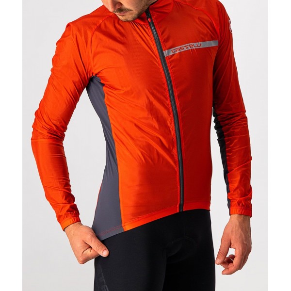 SQUADRA STRETCH JACKET-Fahrrad Windjacke orange-rot