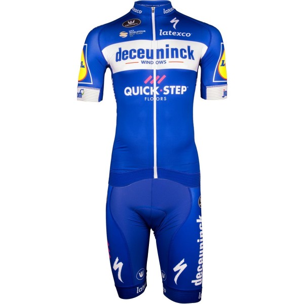 Deceuninck-Quick-Step 2019 Racing Trägerhose (PRR) Radsport-Profi-Team