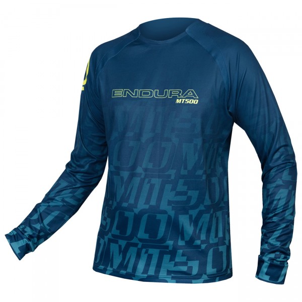 MT500 Print Tee LTD Radtrikot langarm MTB/Freeride blau