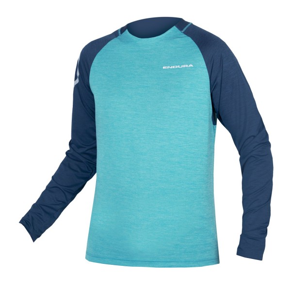 SINGLETRACK Radtrikot langarm MTB/Freeride blau