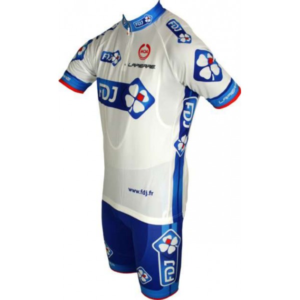 FRANCAISE DES JEUX (FDJ) 2011 Radsport-Profi-Team-Kurzarmtrikot mit kurzem Reißverschluss