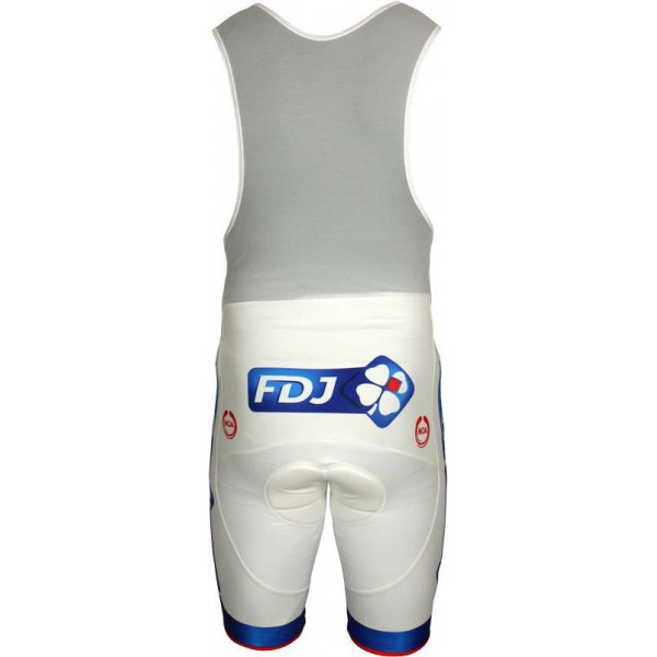 FRANCAISE DES JEUX (FDJ) 2011 Radsport-Profi-Team-Trägerhose weiß FRANCAISE DES JEUX (FDJ) 2011 Radsport-Profi-Team-Trägerhose weiß