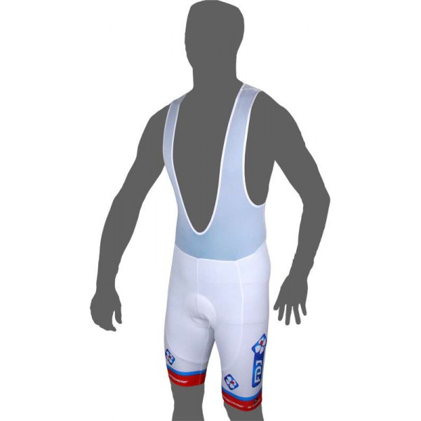 FRANCAISE DES JEUX (FDJ) 2016 Trägerhose weiß B'TWIN Radsport-Profi-Team