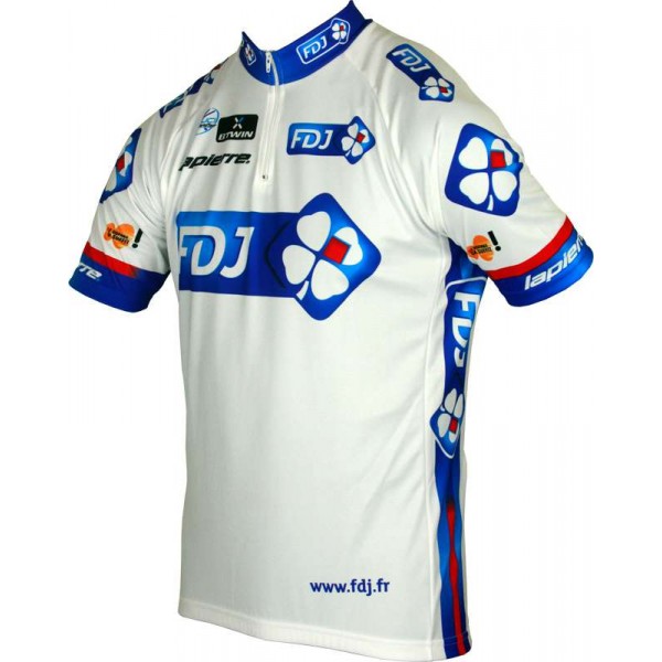 FRANCAISE DES JEUX (FDJ) 2013 Kurzarmtrikot mit kurzem Reißverschluss-Radsport-Profi-Team FRANCAISE DES JEUX (FDJ) 2013 Kurzarmtrikot mit kurzem Reißverschluss-Radsport-Profi-Team