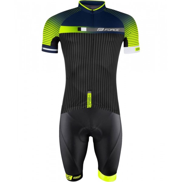 DASH Radsport-Set (Radtrikot+Trägerhose) schwarz/neongelb
