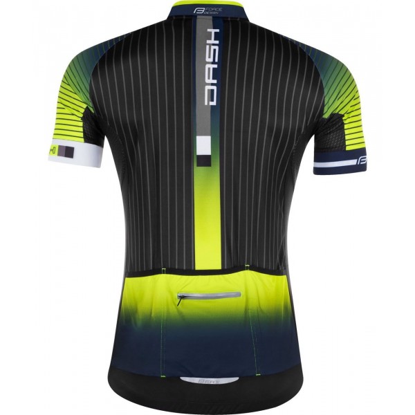 DASH Radtrikot kurzarm blau/neongelb/schwarz DASH Radtrikot kurzarm blau/neongelb/schwarz