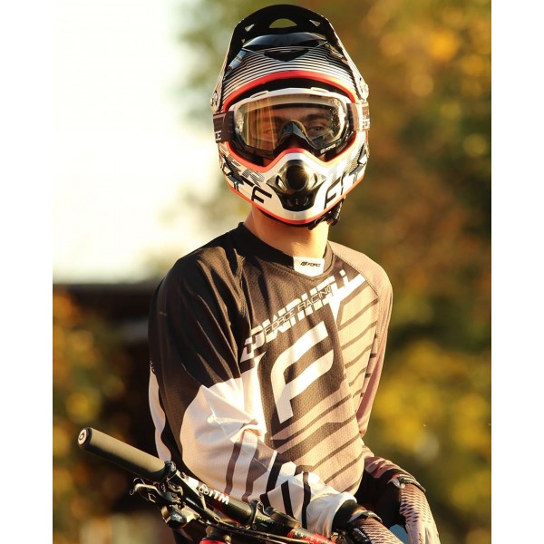 DOWNHILL Radtrikot langarm MTB/Freeride schwarz/weiß DOWNHILL Radtrikot langarm MTB/Freeride schwarz/weiß