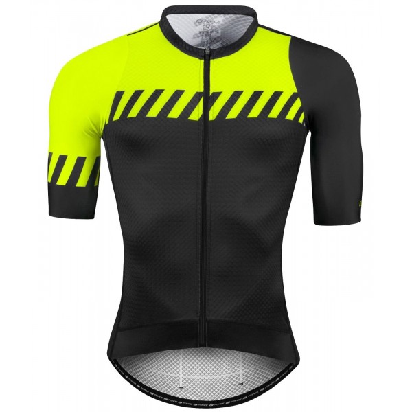 FASHION Radsport-Set (Radtrikot langer RV+Trägerhose) neongelb/schwarz