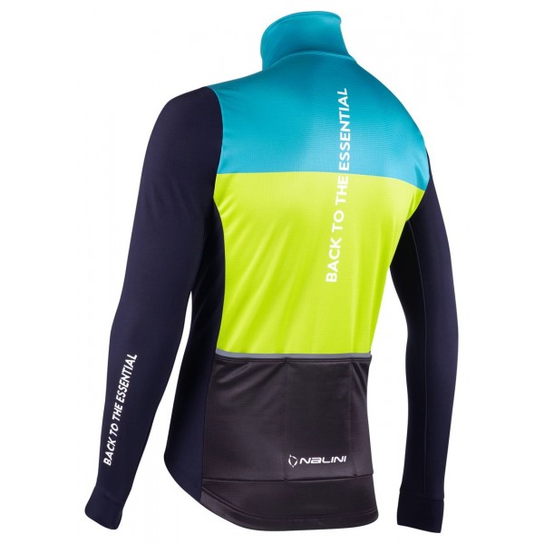 Asfalto Jkt Fahrrad Winterjacke dunkelblau/gelbgrün/türkis