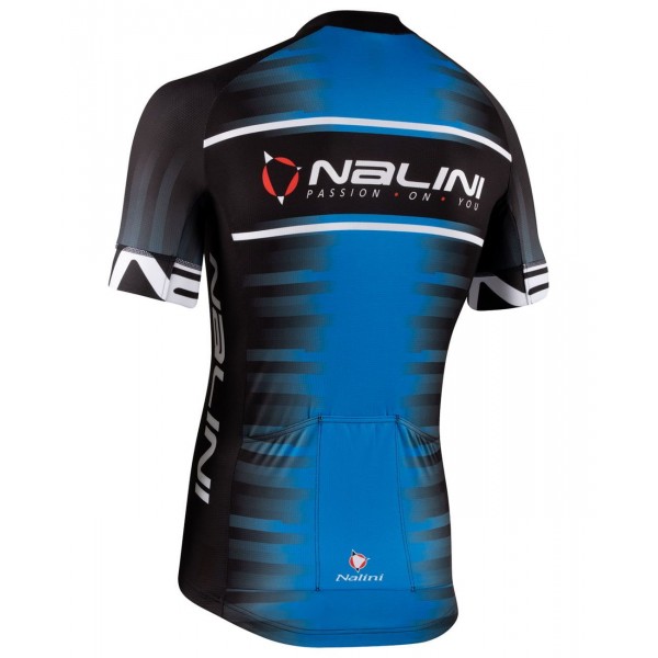 BORGO Radtrikot kurzarm schwarz/blau