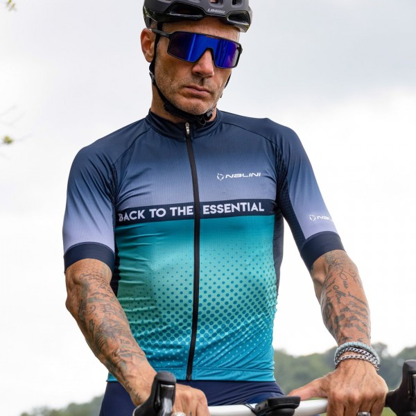 Denver Jersey Radtrikot kurzarm blau/türkis