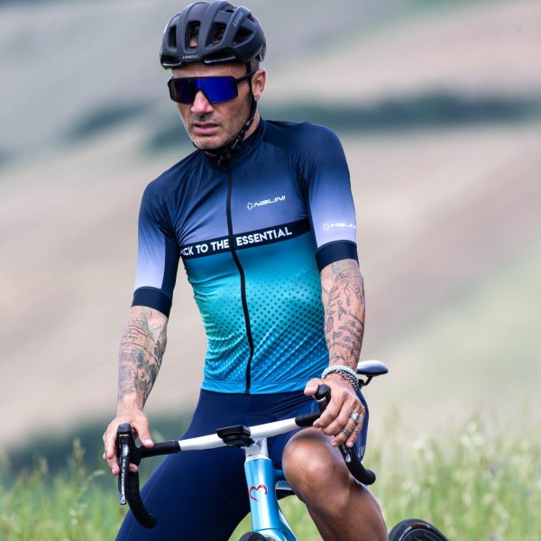 Denver Jersey Radtrikot kurzarm blau/türkis