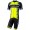 Radsport-Set (Radtrikot BORGO+Trägerhose VILLAGGIO) schwarz/neongelb