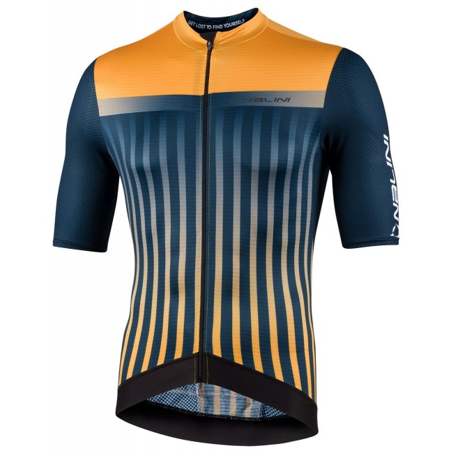 New Respect Radtrikot kurzarm blau/gelborange New Respect Radtrikot kurzarm blau/gelborange