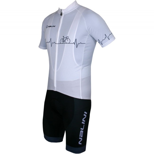 Radsport-Set (Radtrikot Pulse Jersey+Trägerhose Fireball) weiß/schwarz Radsport-Set (Radtrikot Pulse Jersey+Trägerhose Fireball) weiß/schwarz