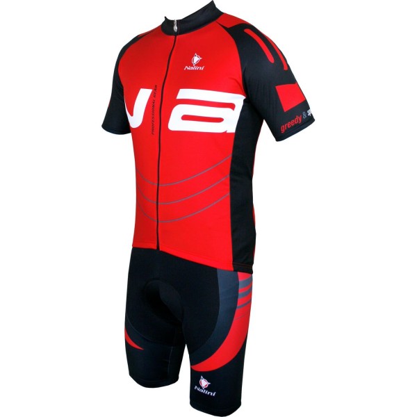 Radsport-Set (Radtrikot THUNDER+Radhose ohne Träger LIGHTNING) rot/schwarz