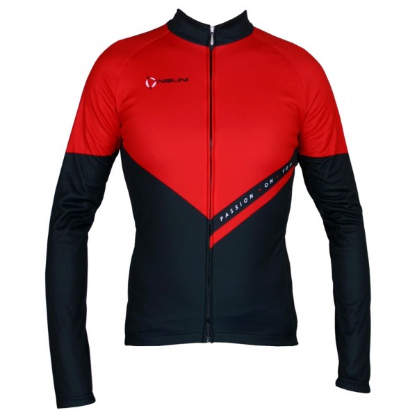 REVENGE Radtrikot langarm schwarz/rot