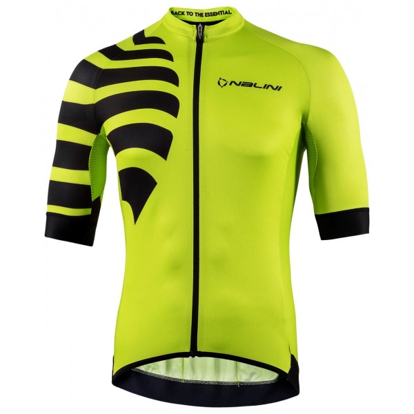 Stripes Jersey Radtrikot kurzarm gelbgrün