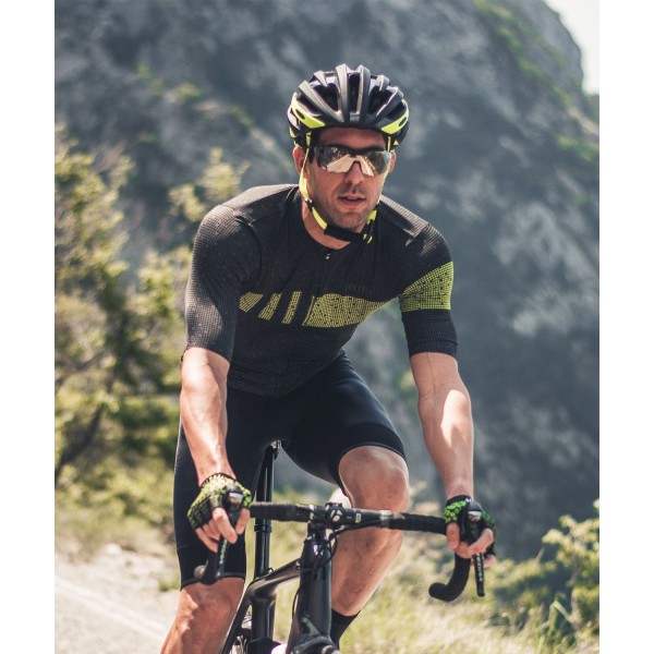 Pixel Super Light Radtrikot kurzarm grau/neongelb