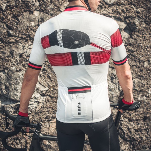 Snake Radtrikot kurzarm weiß