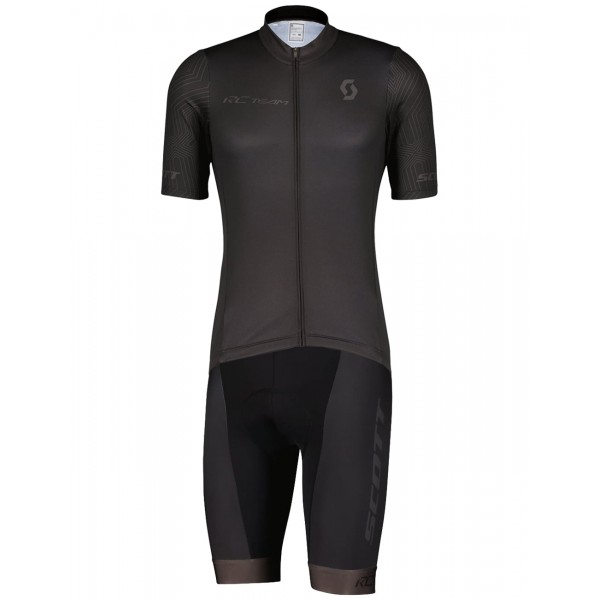 RC TEAM 10 Radsport-Set (Kurzarmtrikot+Trägerhose) schwarz/dunkelgrau