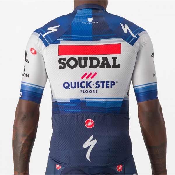 Soudal Quick-Step 2023 Aero Race 6.1 Radtrikot kurzarm-Radsport-Profi-Team Soudal Quick-Step 2023 Aero Race 6.1 Radtrikot kurzarm-Radsport-Profi-Team