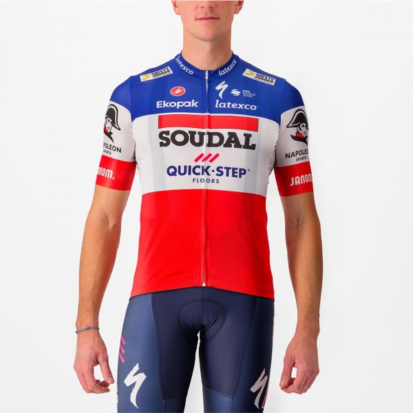 Soudal Quick-Step französischer Meister 2023 Competizione Radtrikot kurzarm-Radsport-Profi-Team Soudal Quick-Step französischer Meister 2023 Competizione Radtrikot kurzarm-Radsport-Profi-Team