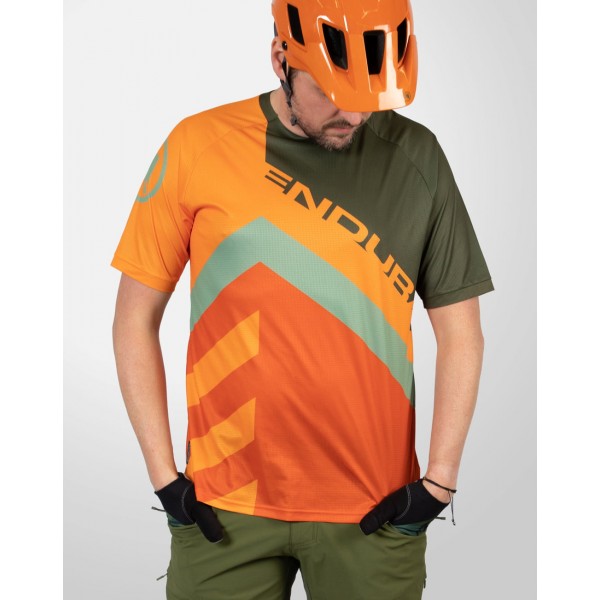 Singletrack Print Tee LTD Radtrikot kurzarm MTB/Freeride orange/olivgrün Singletrack Print Tee LTD Radtrikot kurzarm MTB/Freeride orange/olivgrün