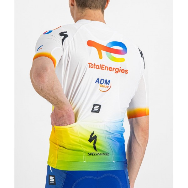 Team TotalEnergies 2022 Radtrikot kurzarm (langer Reißverschluss)-Radsport-Profi-Team