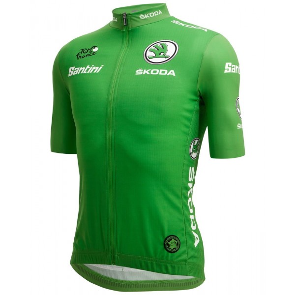 Tour de France 2022 grünes Trikot (maillot vert, bester Sprinter) Radtrikot kurzarm