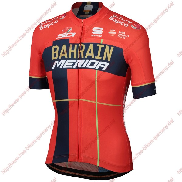 Profiteams Team Bahrain Merida 2019 Trikot Kurzarm Outlet Radtrikot Kaufen