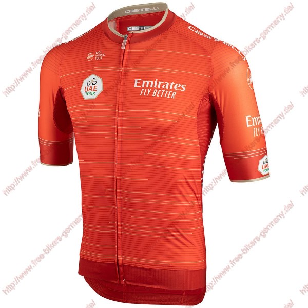 Profiteams UAE Tour 2019 Red Trikot Kurzarm Outlet Radtrikot Kaufen