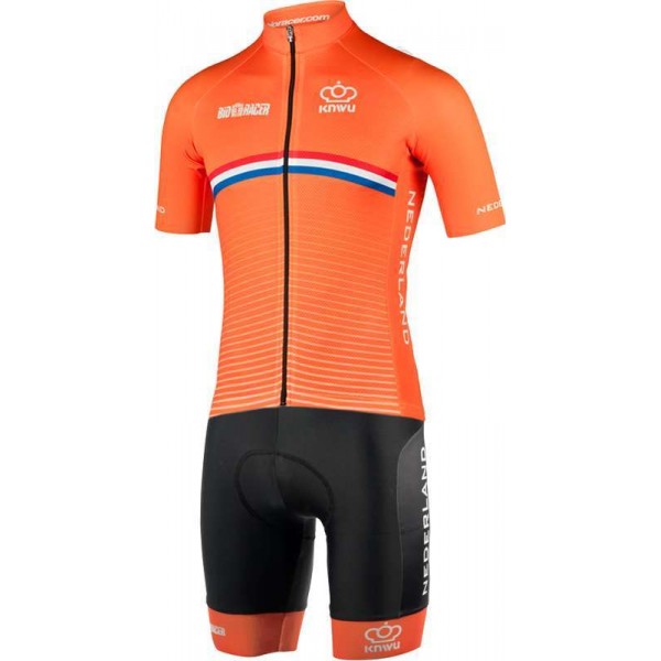 NIEDERLANDE 2022 Radtrikot kurzarm(langer RV)-Radsport-National-Team Radtrikot Kaufen