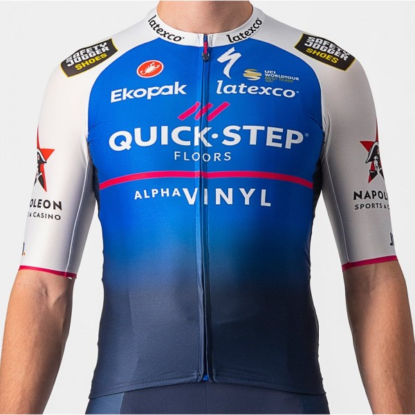 Quick Step-Alpha Vinyl 2022 Aero Race 6.1 Radtrikot kurzarm(langer RV)-Radsport-Profi-Team Radtrikot Kaufen