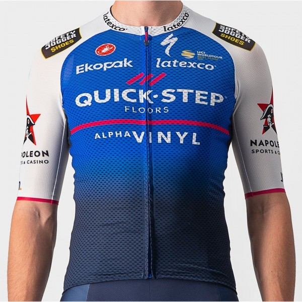 Quick Step-Alpha Vinyl 2022 CLIMBER'S 3.1 Radtrikot kurzarm(langer RV)-Radsport-Profi-Team Radtrikot Kaufen Quick Step-Alpha Vinyl 2022 CLIMBER'S 3.1 Radtrikot kurzarm(langer RV)-Radsport-Profi-Team Radtrikot Kaufen