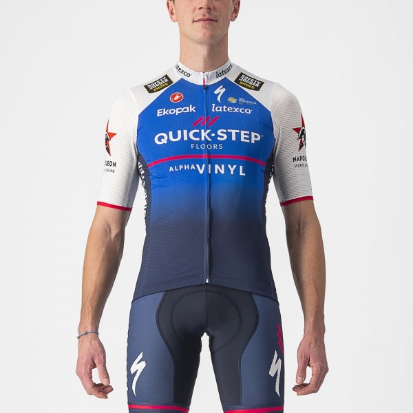 Quick Step-Alpha Vinyl 2022 Competizione Radtrikot kurzarm-Radsport-Profi-Team Radtrikot Kaufen Quick Step-Alpha Vinyl 2022 Competizione Radtrikot kurzarm-Radsport-Profi-Team Radtrikot Kaufen