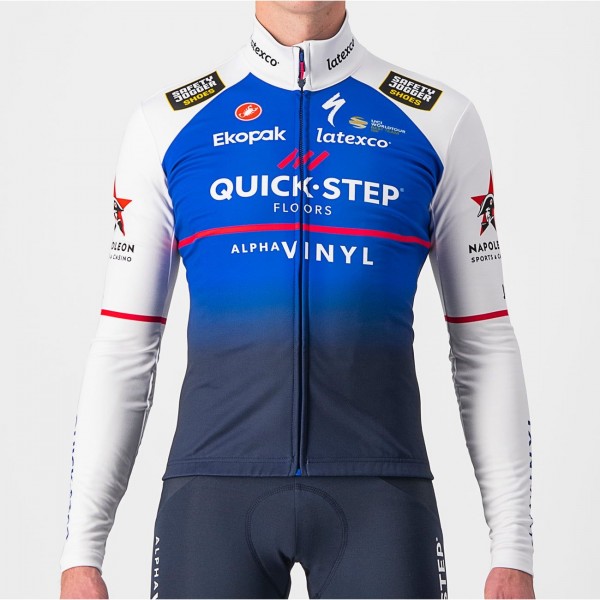 Quick Step-Alpha Vinyl 2022 Radtrikot langarm-Radsport-Profi-Team Radtrikot Kaufen