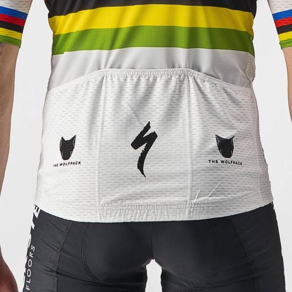 Quick Step-Alpha Vinyl Straßenrad Weltmeister Regenbogentrikot 2022 Competizione Radtrikot kurzarm-Radsport-Profi-Team Radtrikot Kaufen Quick Step-Alpha Vinyl Straßenrad Weltmeister Regenbogentrikot 2022 Competizione Radtrikot kurzarm-Radsport-Profi-Team Radtrikot Kaufen