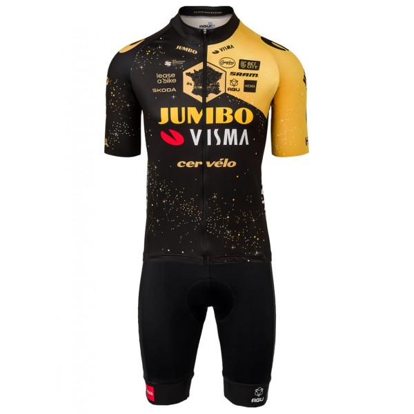 TEAM JUMBO-VISMA Tour de France Edition 2023 Set(Radtrikot+Trägerhose)-Radsport-Profi-Team Radtrikot Kaufen