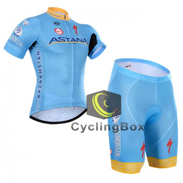 2015 Astana Radbekleidung Radtrikot Kurzarm und Fahrradhosen Kurz Radtrikot Kaufen