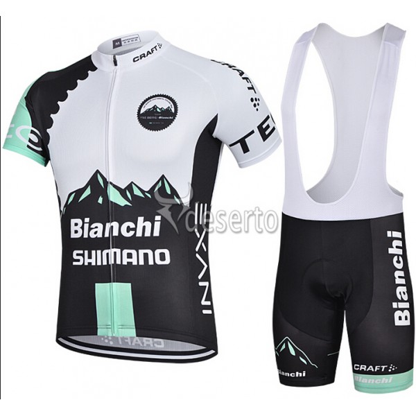 2015 Bianchi Shimano Fahrradbekleidung Satz Fahrradtrikot Kurzarm Trikot und Kurz Trägerhose Radtrikot Kaufen