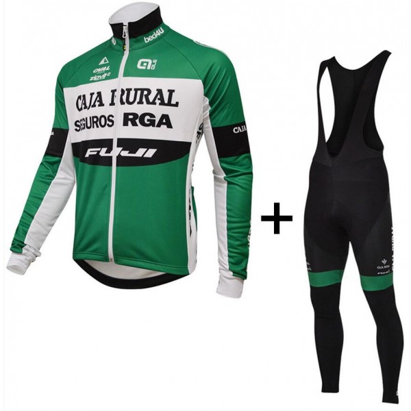 2015 Caja Rural Fahrradbekleidung Radtrikot Satz Langarm und Lange Trägerhose Radtrikot Kaufen