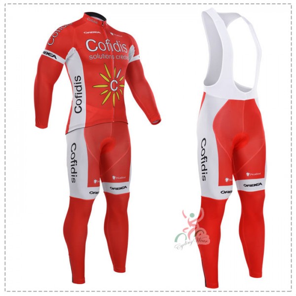 2015 Cofidis Fahrradbekleidung Radtrikot Satz Langarm und Lange Trägerhose Radtrikot Kaufen