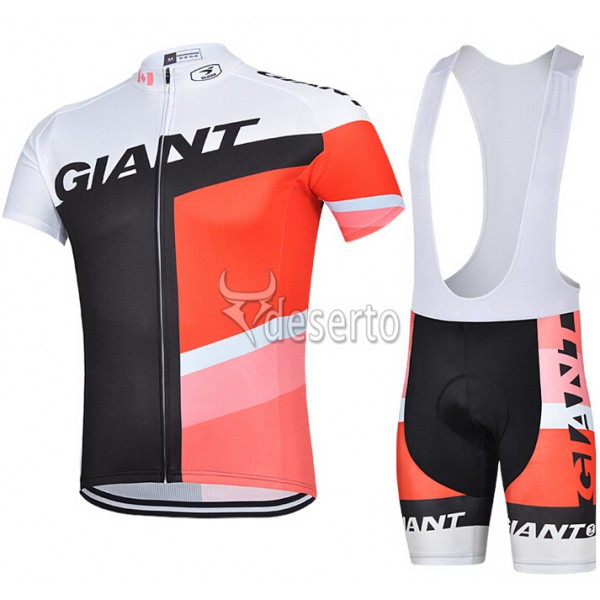 2015 Giant Fahrradbekleidung Satz Fahrradtrikot Kurzarm Trikot und Kurz Trägerhose schwarz Rote Radtrikot Kaufen