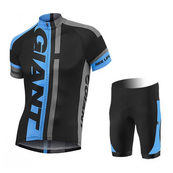 2015 Giant blau schwarz Radbekleidung Radtrikot Kurzarm und Fahrradhosen Kurz Radtrikot Kaufen