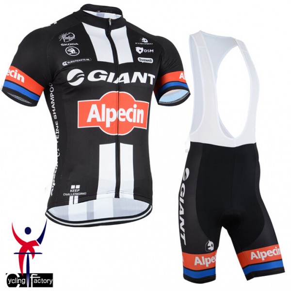 2015 GIANT-ALPECIN Radtrikot Kurzarm schwarz und Kurz Trägerhose Radtrikot Kaufen