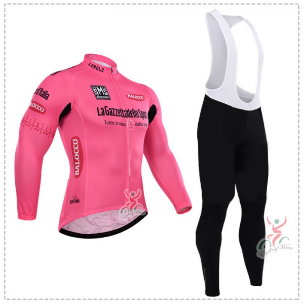 2015 Giro d'Italia Fahrradbekleidung Radtrikot Satz Langarm und Lange Trägerhose Radtrikot Kaufen