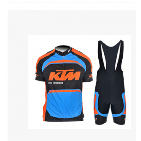 2015 KTM Proteam Blau Schwarz Fahrradbekleidung Satz Fahrradtrikot Kurzarm Trikot und Kurz Trägerhose Radtrikot Kaufen